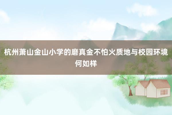 杭州萧山金山小学的磨真金不怕火质地与校园环境何如样
